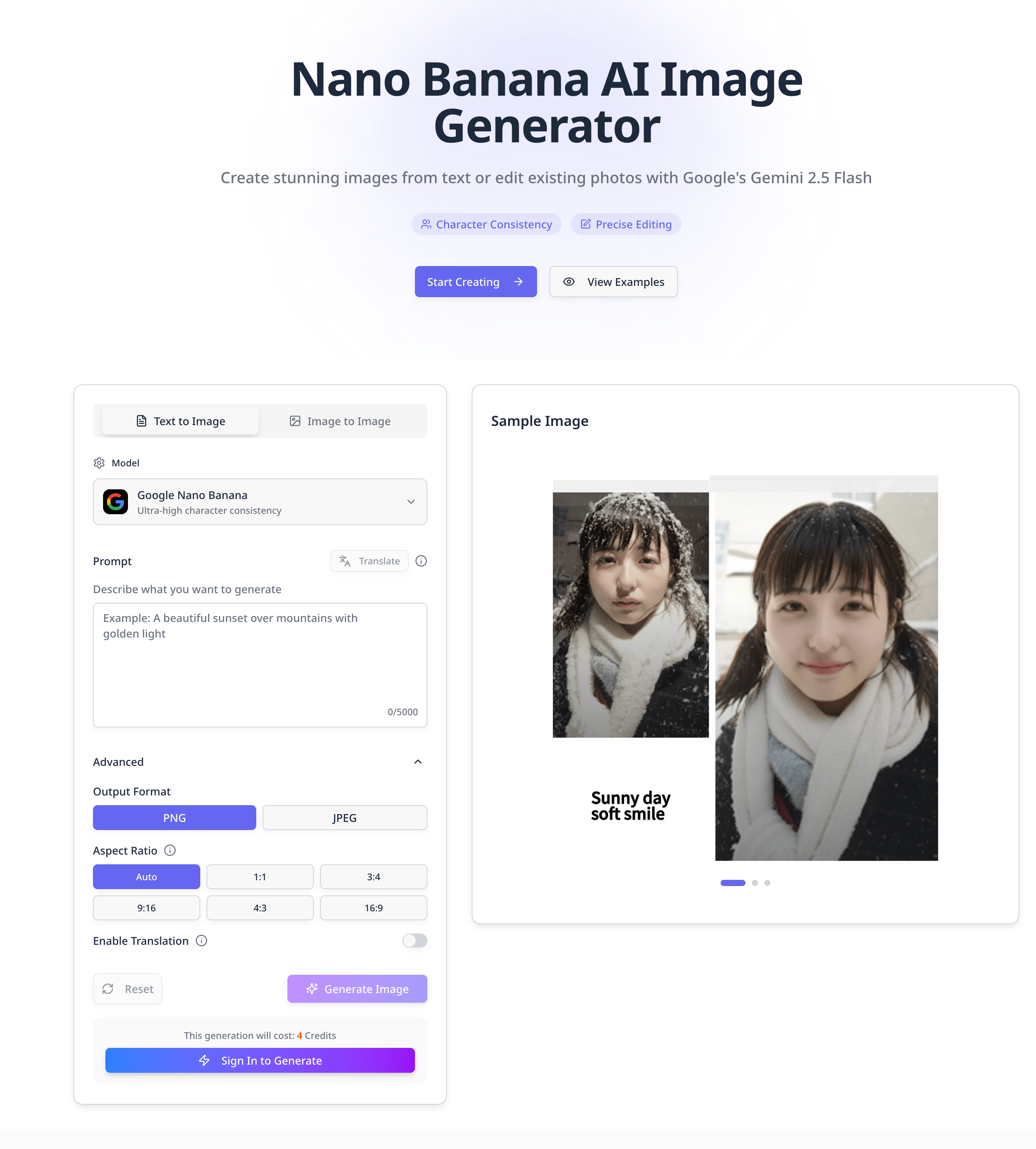 Nano Banana AI Image Generator - Create & Edit Images Online