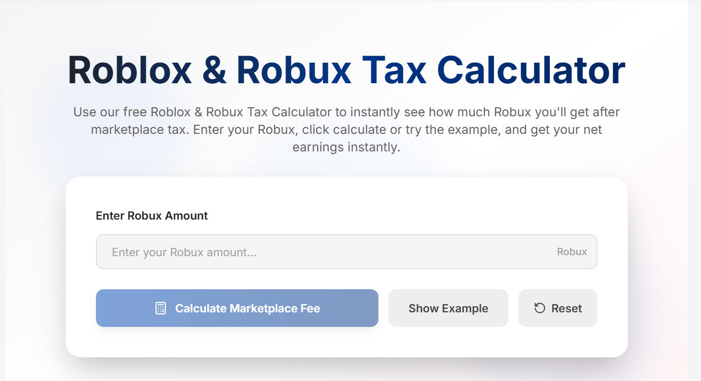 Roblox Tax Calculator | Free Robux Tax Calculator (2025)