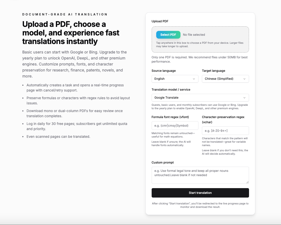 PDF Translate – Free PDF Translator | pdf-translation.com