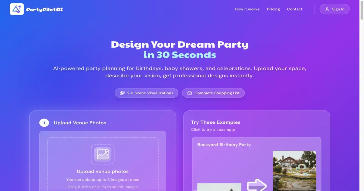 AI-Powered Party Planning with Floor Plans and 3D Visualization