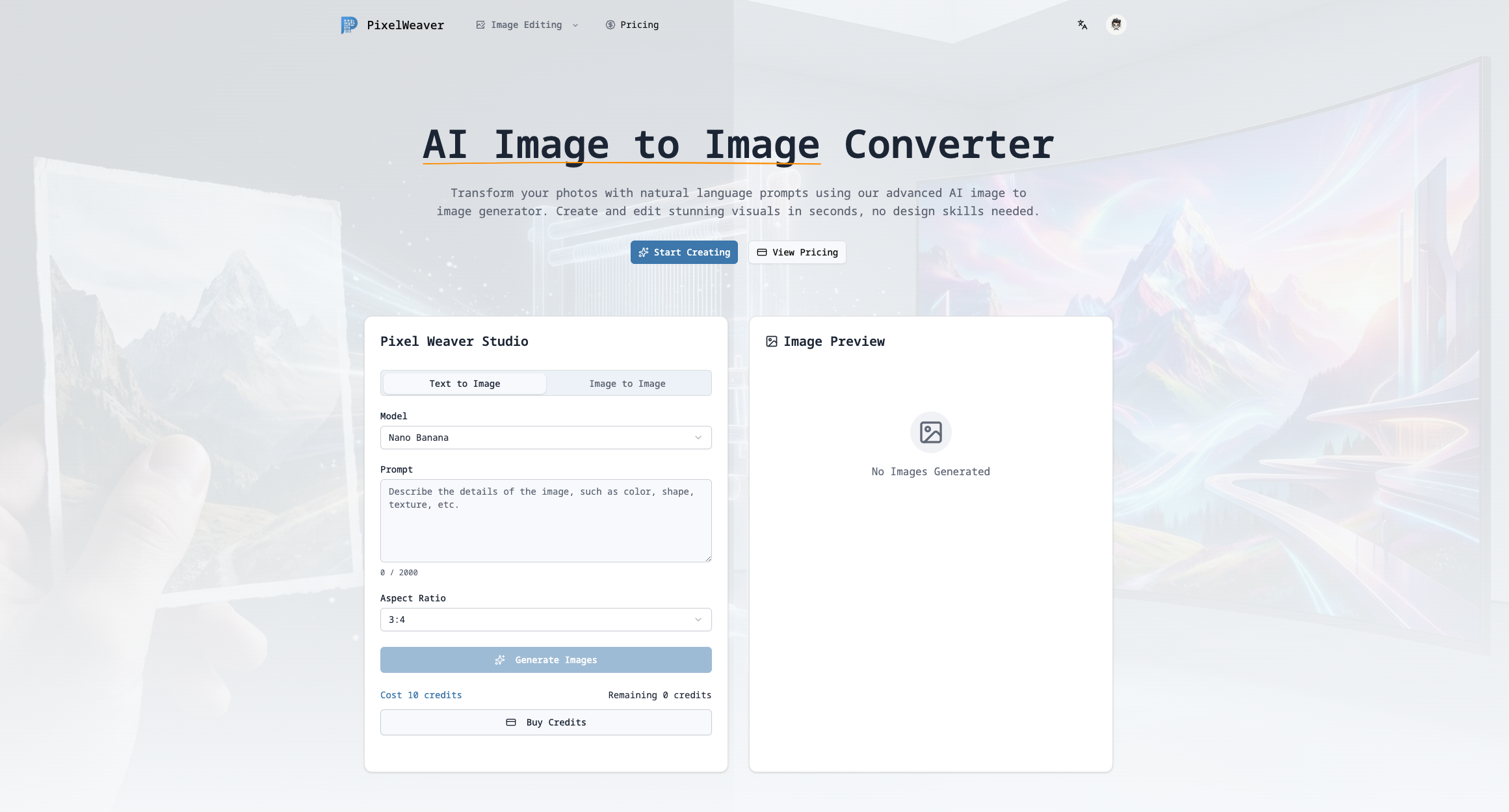 PixelWeaver: AI Image-to-Image Editor & Generator