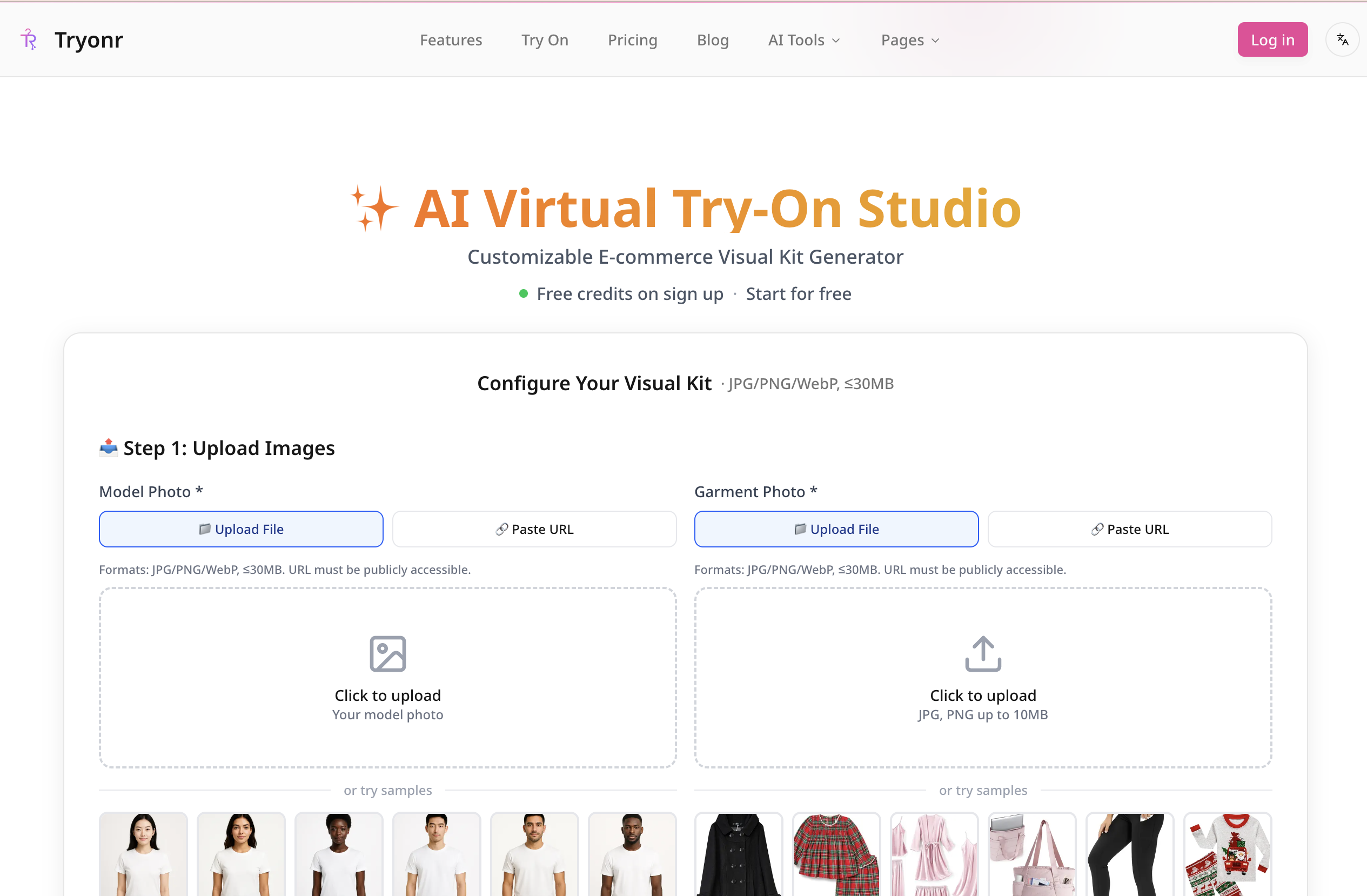 Tryonr - AI virtual try-on and e-commerce product images