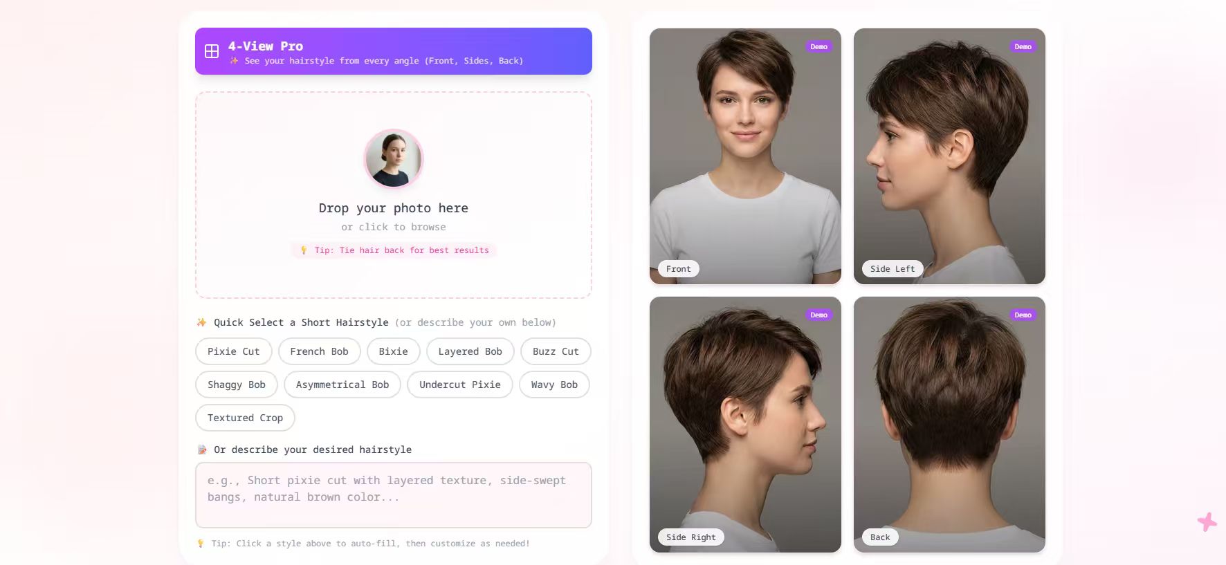Short Hairstyles App - Find Your Perfect Hairstyle
