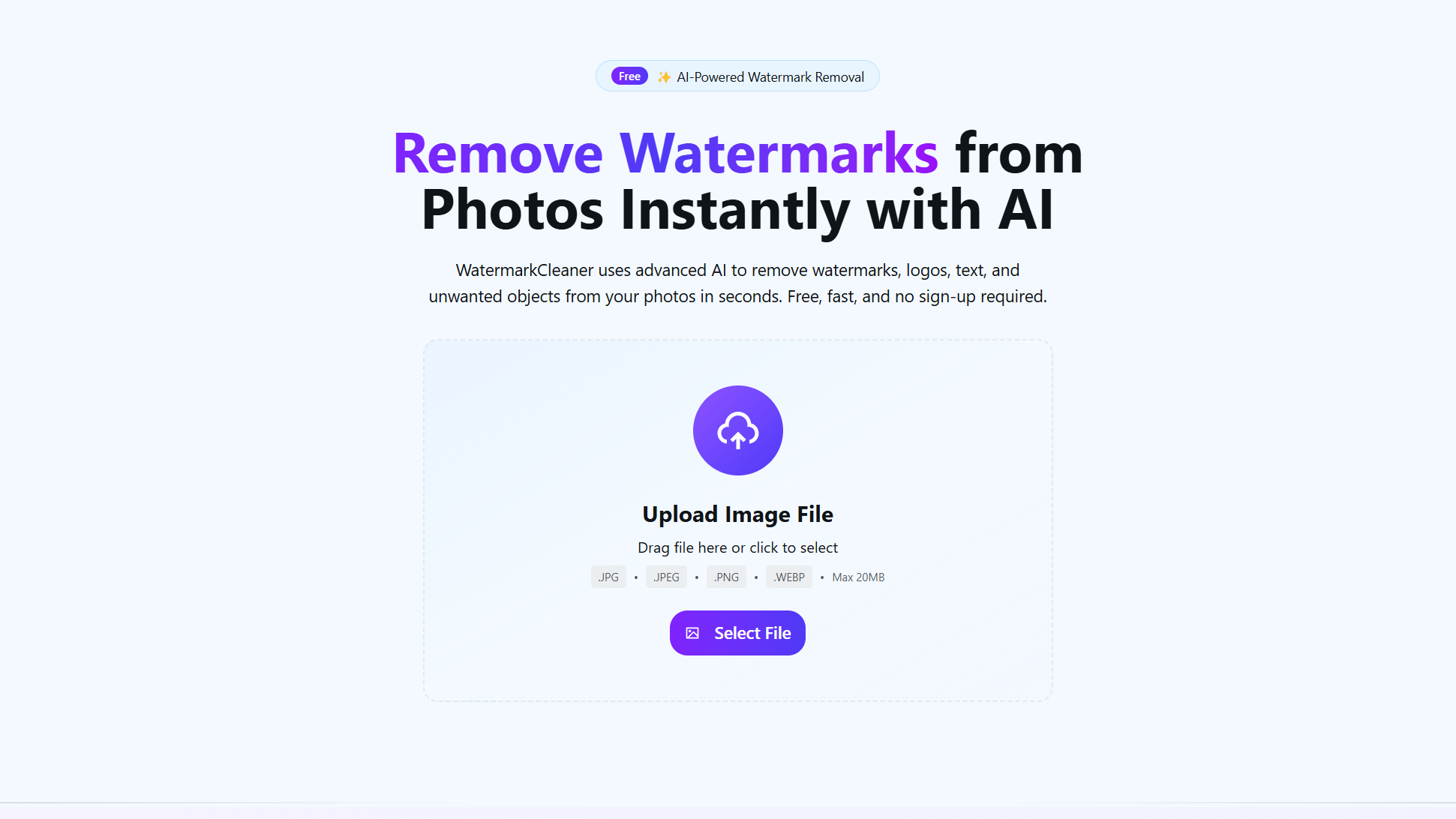 Remove watermarks from images instantly with AI
