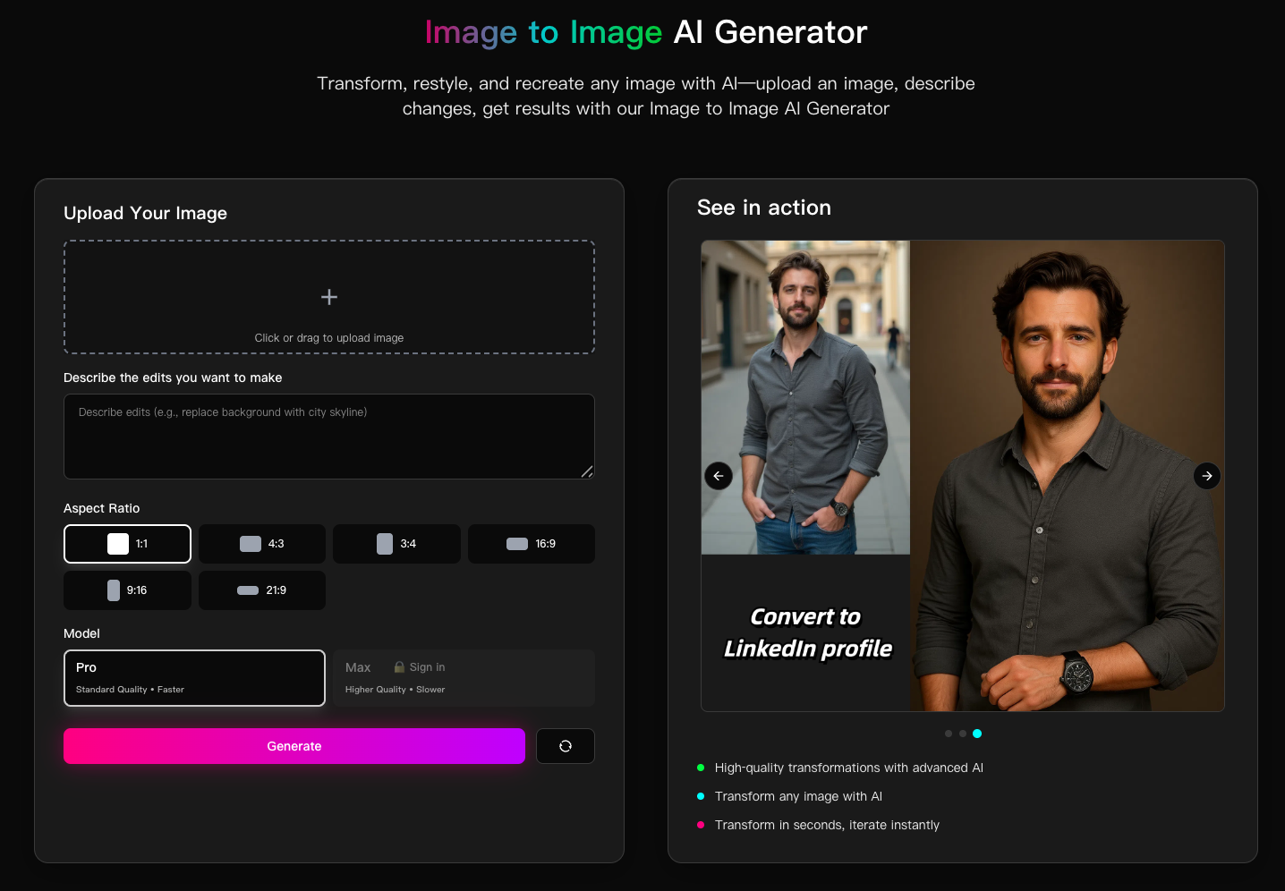 Free Image To Image AI Generator | Image To Image