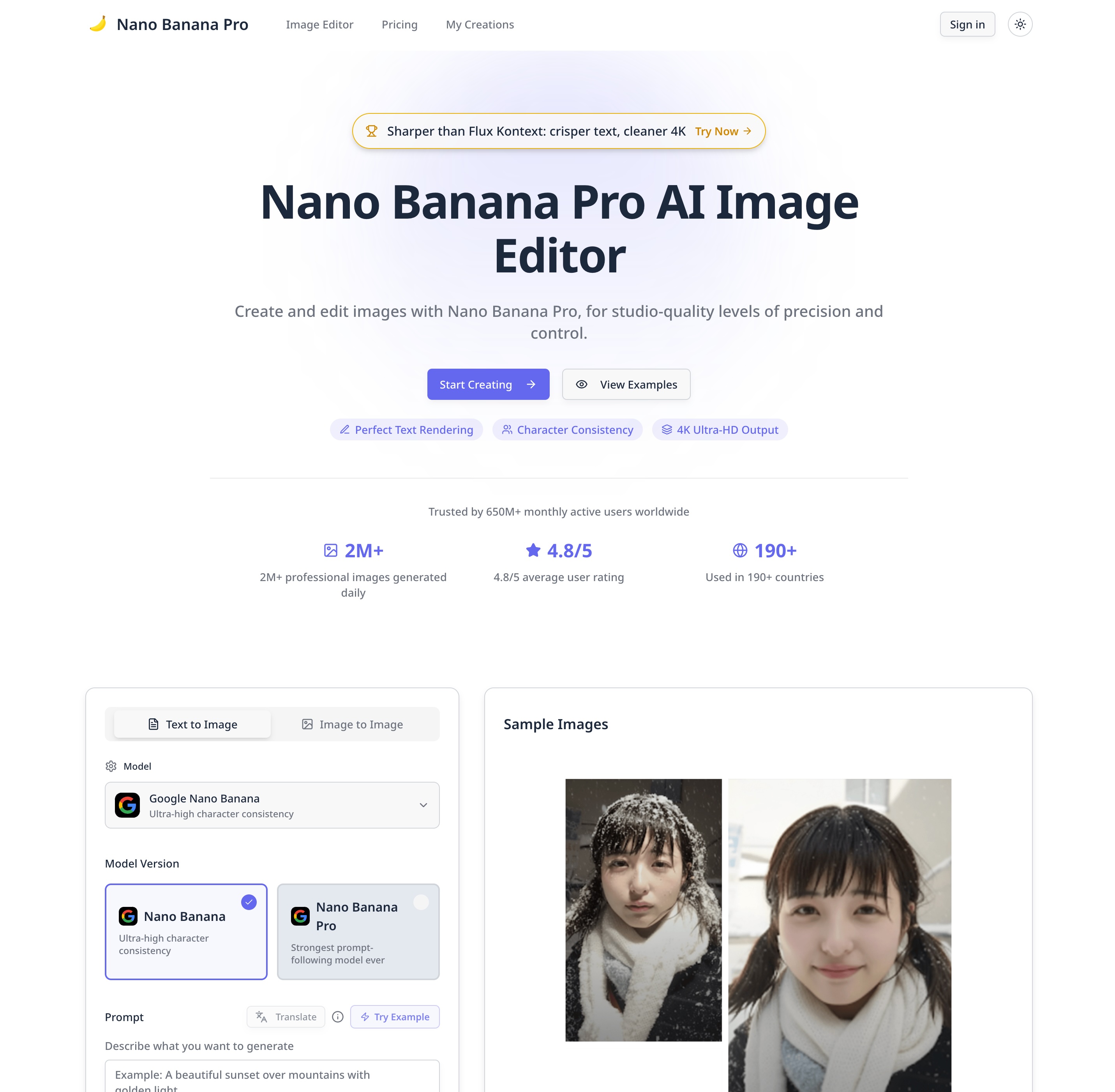 Nano Banana Pro - AI Image Editor | Edit Photo with Text | 4K Output