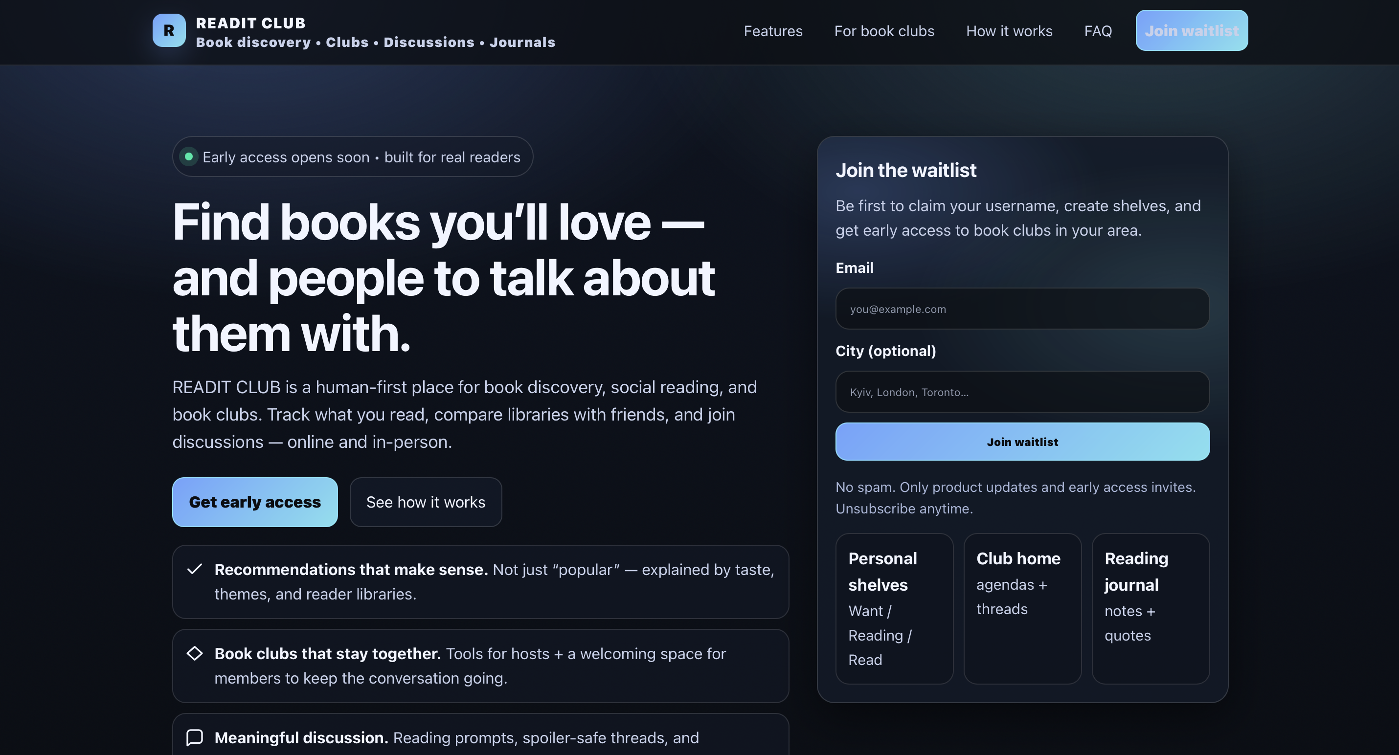 A book tracker and social community