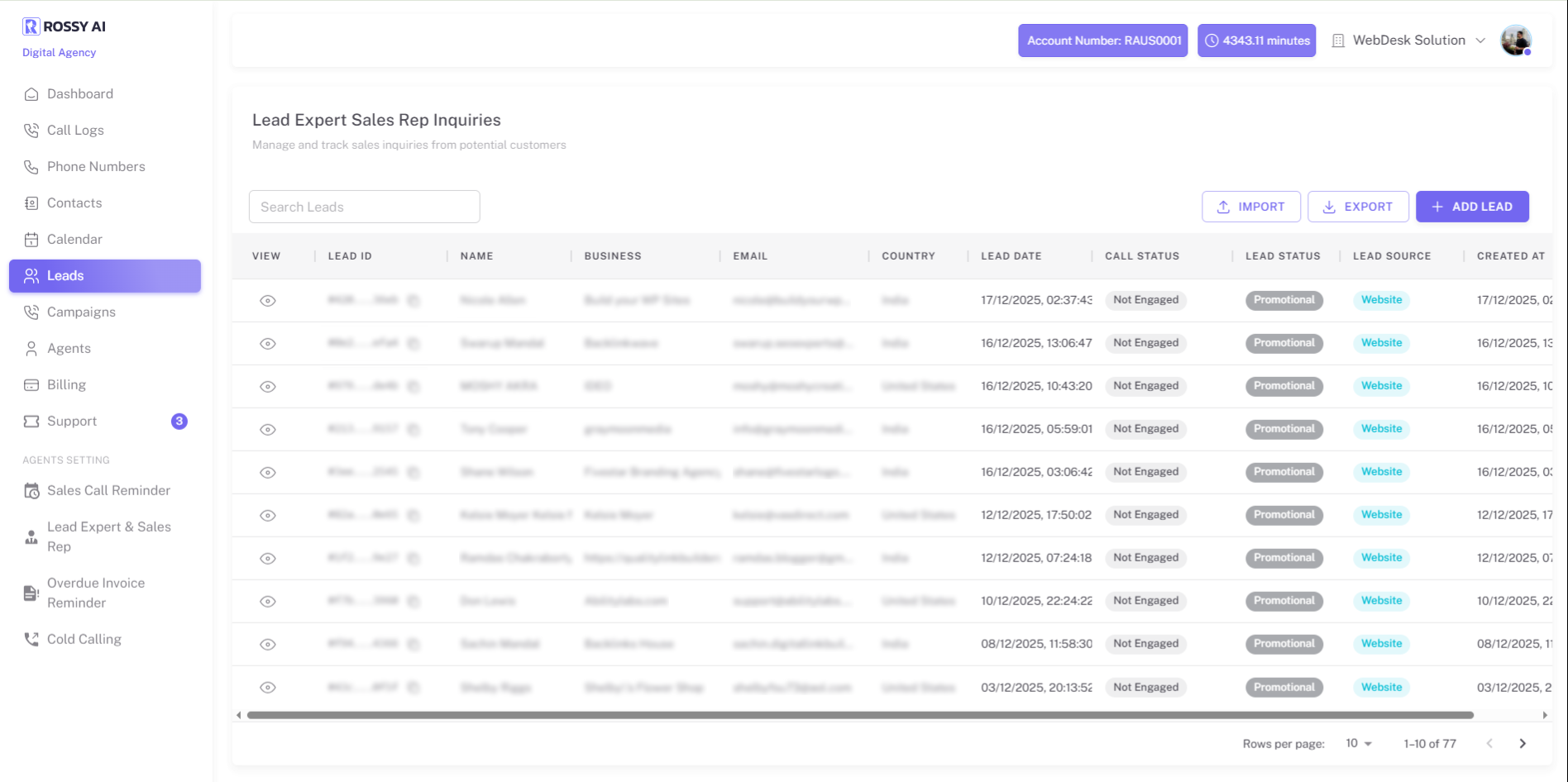 Human-Like 24/7 AI Voice Agent - a Premium White Glove Solution with no code, no IVR, and no missed calls.