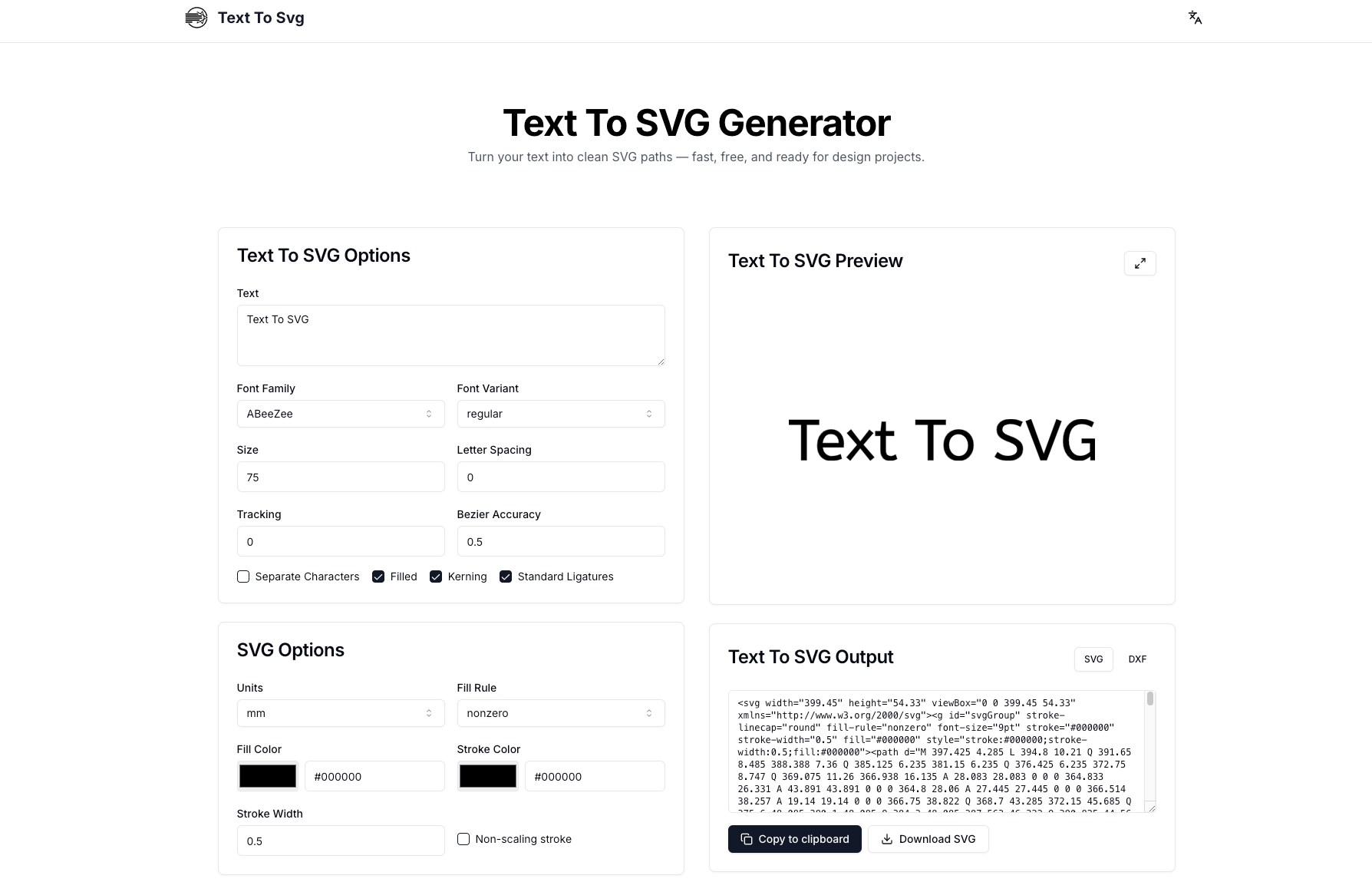 Text to SVG Path Online | Free SVG Converter for Fonts