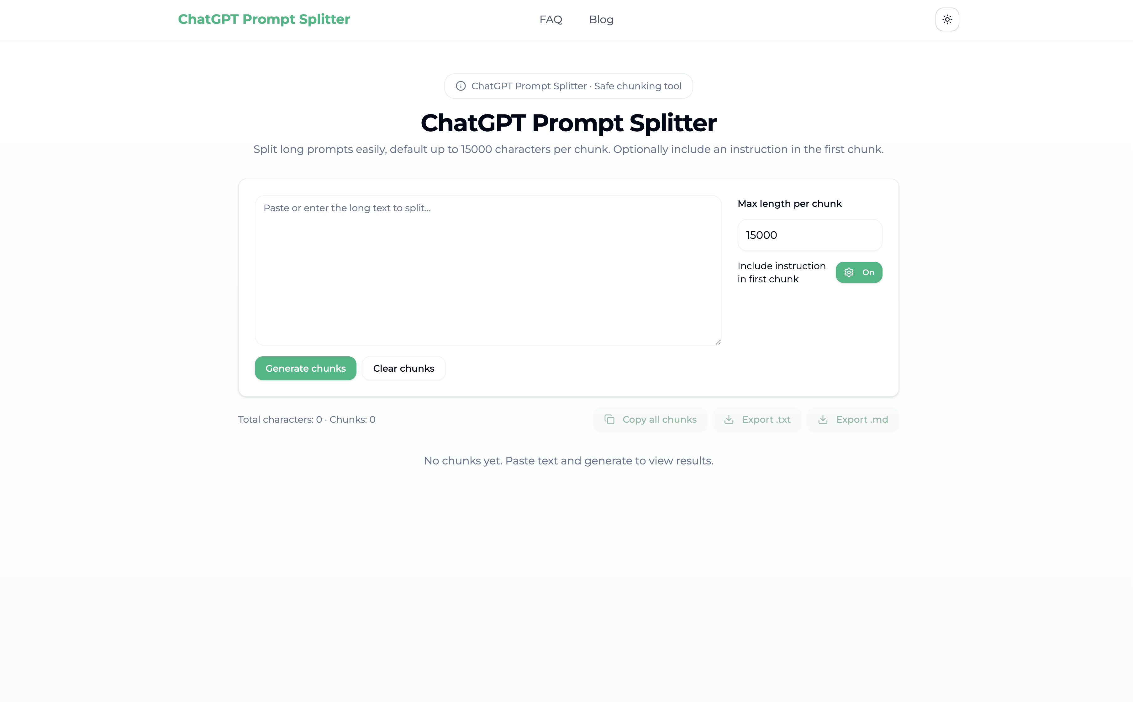 ChatGPT Prompt Splitter